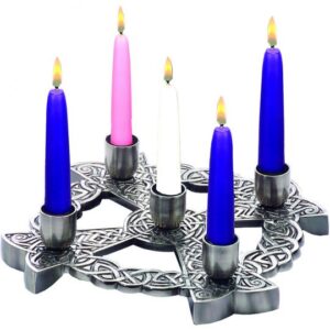 Advent Wreath: Celtic Knot Antique Silver Finish