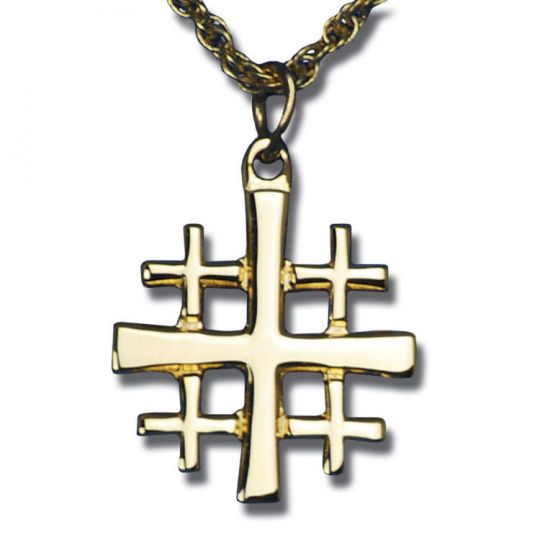 Gold-plated cross necklace turquoise micro-enamels Agios zircons | online  sales on HOLYART.com
