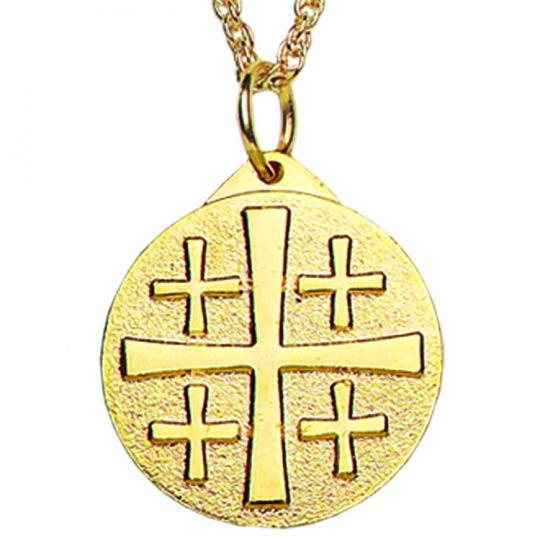 Petite 10K White Gold Jerusalem Cross Charm or Pendant - Ruby Lane