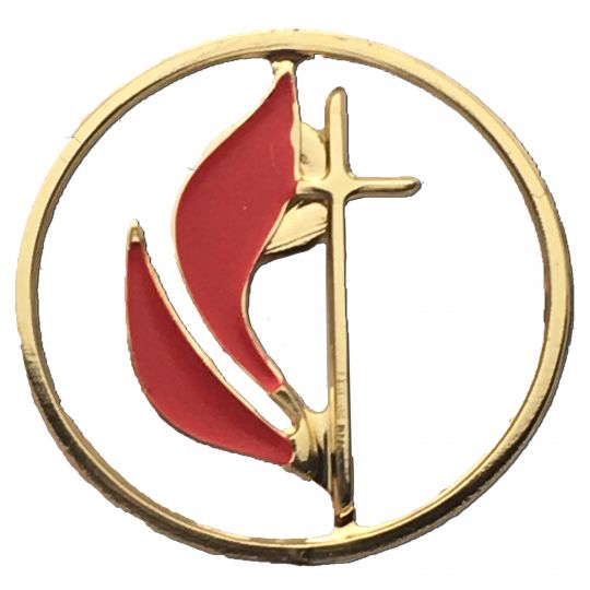 UMC Cross and Flame Cutout Pin