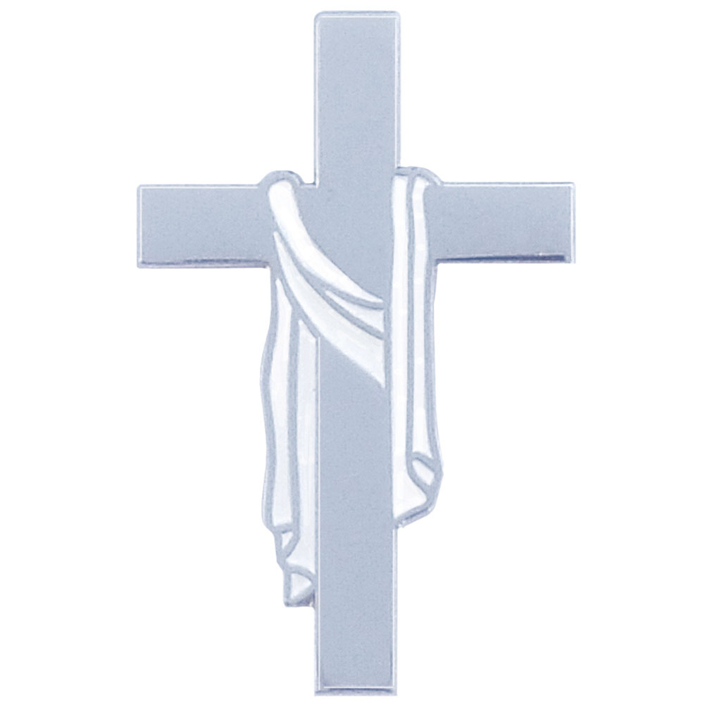 Easter Lapel Pins White Shroud Easter Cross Terra Sancta Guild