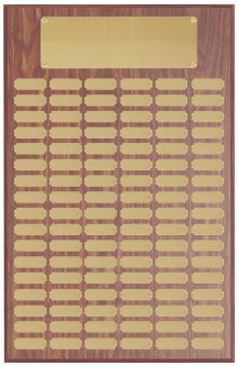 Large Walnut finish Perpetual Plaques w/ Brass plates