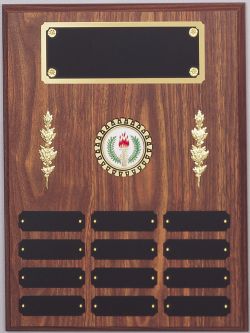 Walnut Perpetual Plaque- Decorative Emblem
