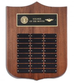 Walnut Perpetual Plaque- Sheild Design