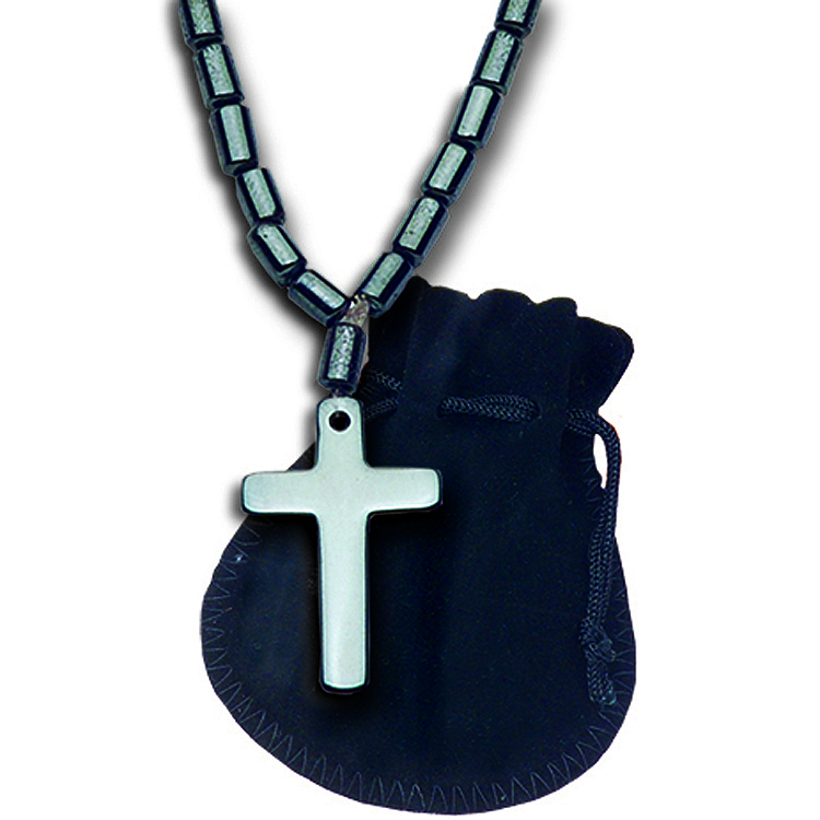 Hematite Cross Necklace Hematite Cross Pendantes Terra Sancta Guild